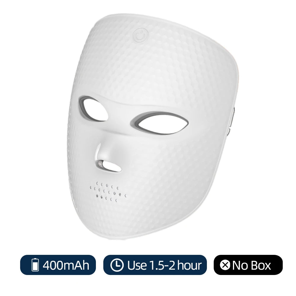 Masque LED Visage 7 Couleurs - Luminotherapie Anti-Age et Anti-Acne | Lueur Skin