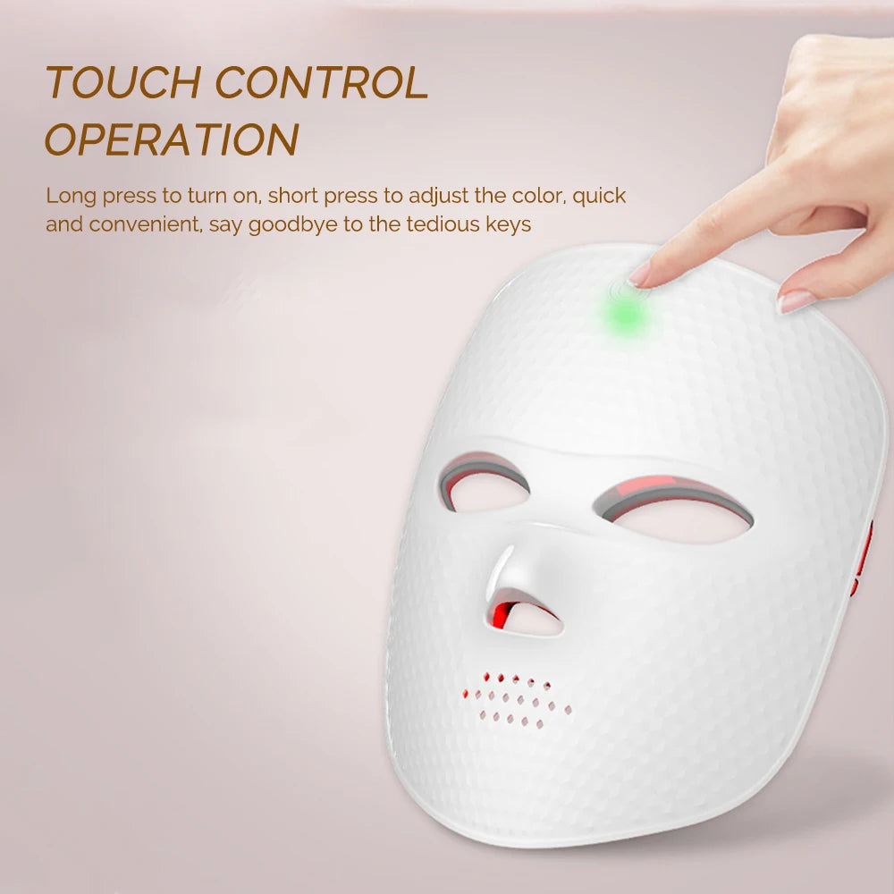 Masque LED Visage 7 Couleurs - Luminotherapie Anti-Age et Anti-Acne | Lueur Skin
